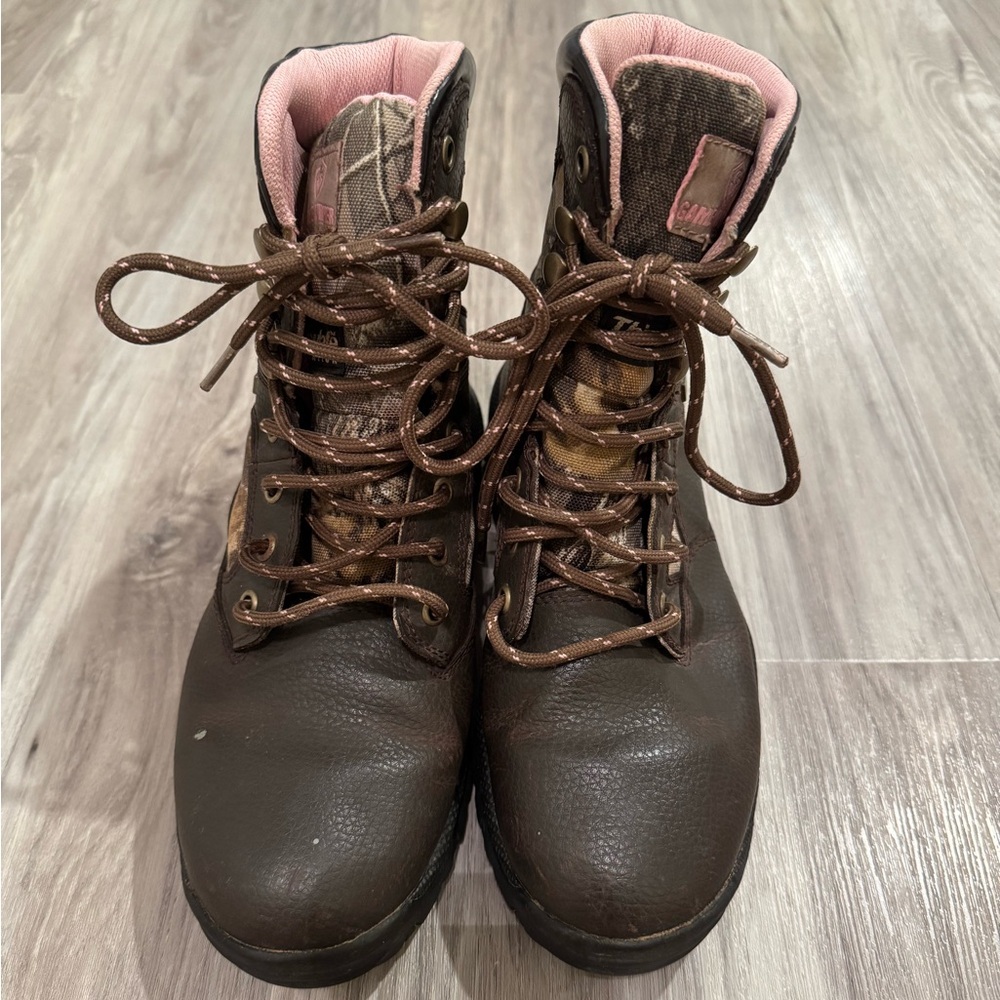 Game Winner Womens Camo Pink Waterproof Hunting Boots Sz 9